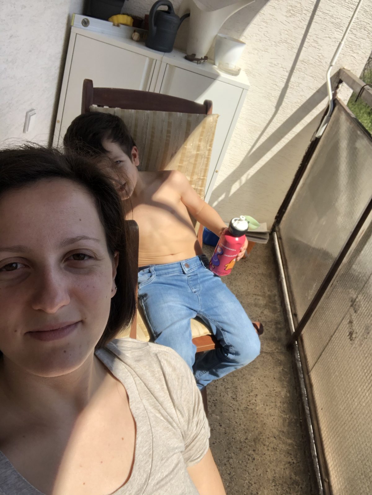 the weather was nice and we were longing for a day at the beach, instead - we had a day at the balcony